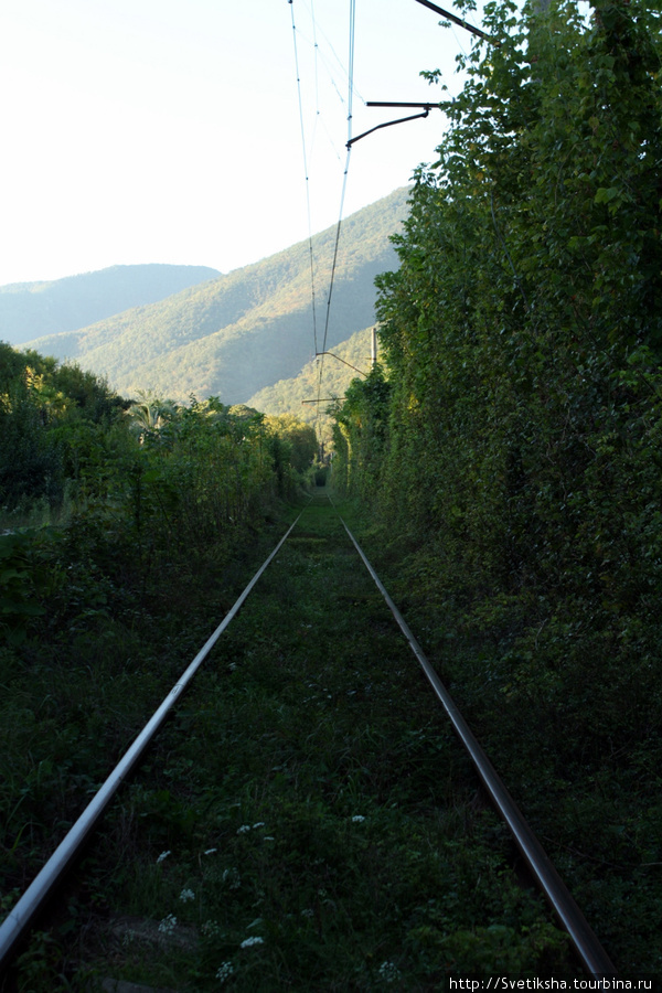 Железная дорога в Россию Гагра, Абхазия