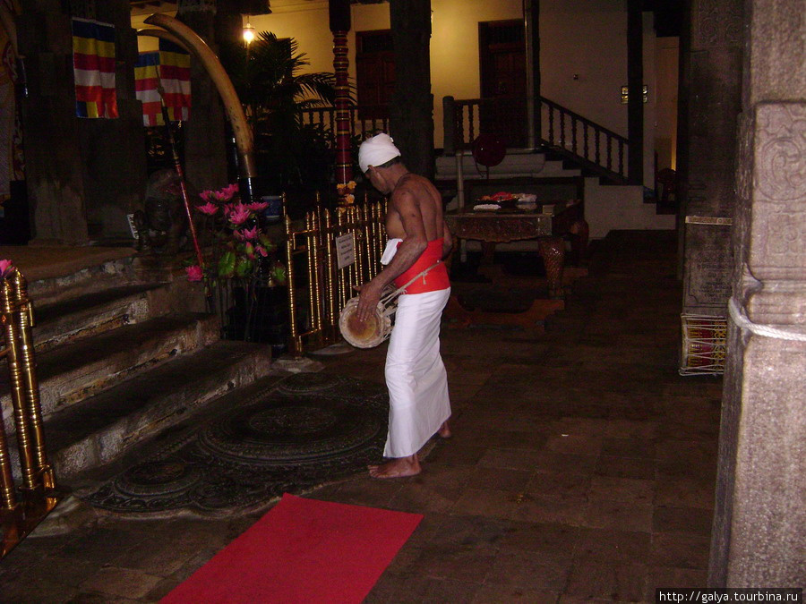 Барабанщик в храме Бентота, Шри-Ланка