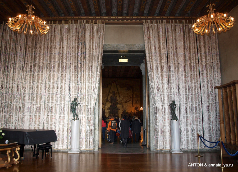 Зал, где проходит аудиенция нобелевских лауреатов с королем Стокгольм, Швеция