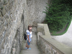 Лестница около замковой стены