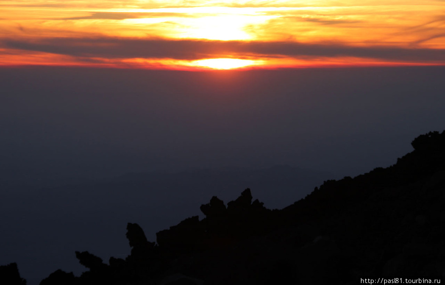 С последними лучами солнца я закончил этот мини поход. Вулкан Этна Национальный Парк (3350м), Италия