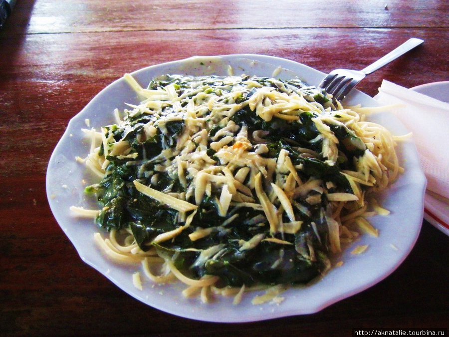 Шедевральная паста с сыром и шпинатом, заставившая меня рыдать)) Негомбо, Шри-Ланка