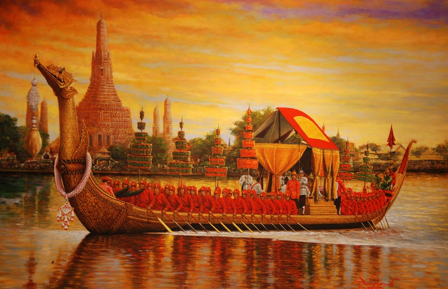 картина из прошлого этой реки Бангкок, Таиланд