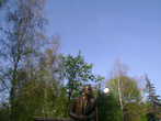 Памятник В. В. Лобановскому на территории стадиона.