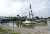 Мост на Солнечный остров со стороны центра Краснодара