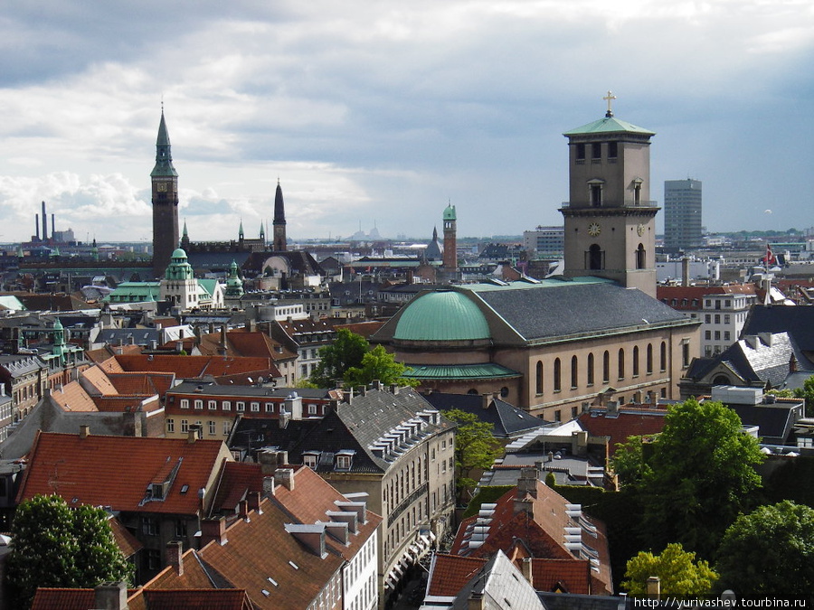 Копенгаген, панорама с Круглой башни Дания