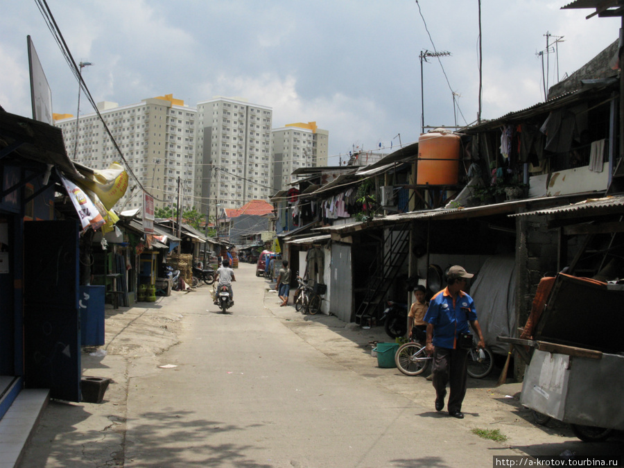 Простецкий жилой район на востоке Джакарты Джакарта, Индонезия