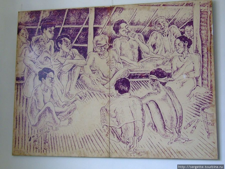 Картина рассказывающая о жизни предков нынешних Палаванцев Пуэрто-Принсеса, остров Палаван, Филиппины