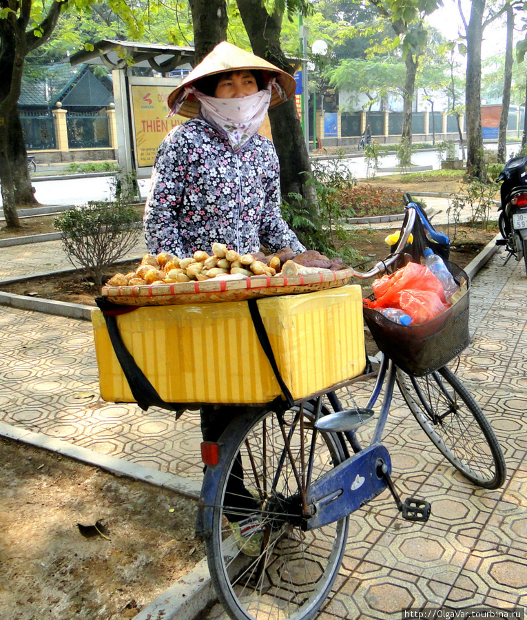 На улице в Ханое — чего только не грузят на велосипед Вьетнам
