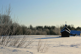 Никольская часовня в живописной деревне Гоморовичи. Мороз и солнце.