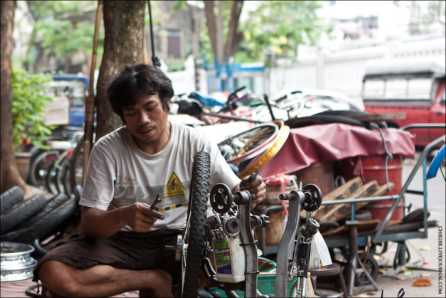 Ремонтник велосипедов Бангкок, Таиланд