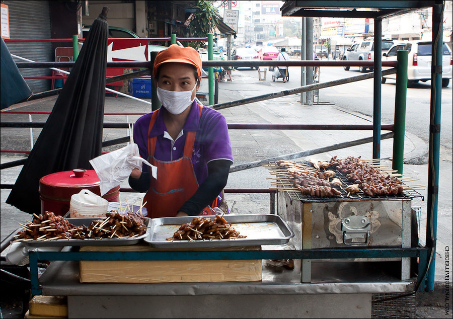 Продавец шашлыков Бангкок, Таиланд