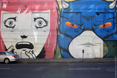 Где-то в интернете прочитал фразу Не вздумайте называть эту живопись пошлым словом граффити. Относилась она, вероятно, не к этому уличному произведению, но уличная живопись в Сан-Франциско действительно интересна!
