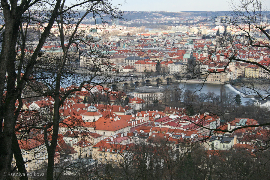 вид на Карлов мост Прага, Чехия