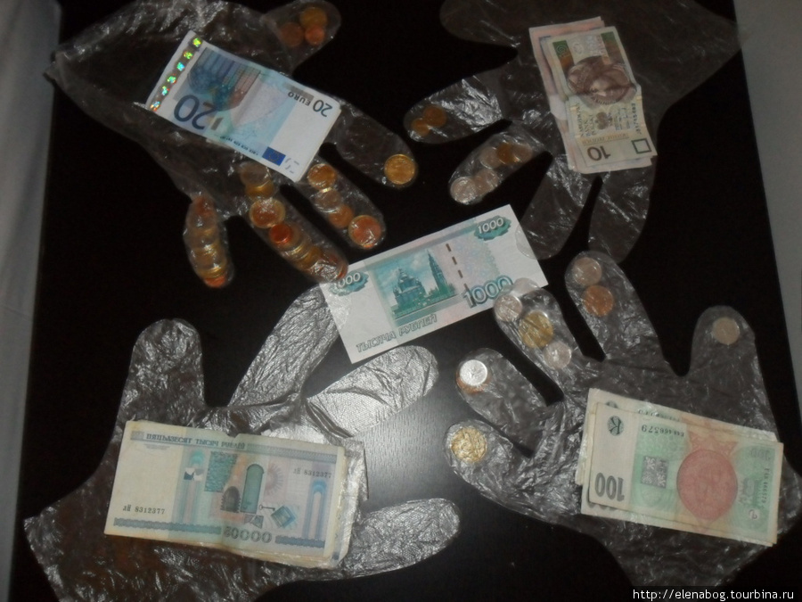 Рубли, белорусские рубли, злотые, кроны и евро! Импровизированными портмоне разжились на заправке!