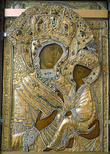 Главная реликвия монастыря — чудотворная Тихвинская икона Божией Матери Одигитрии.