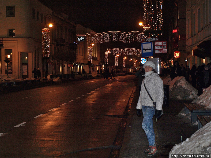Ночная Варшава перед Рождеством Варшава, Польша