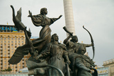 Памятник основателям Киева. Братья Кий, Щек и Хорив и сестра их Лыбидь.