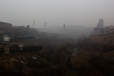 Стадион Раздан в тумане