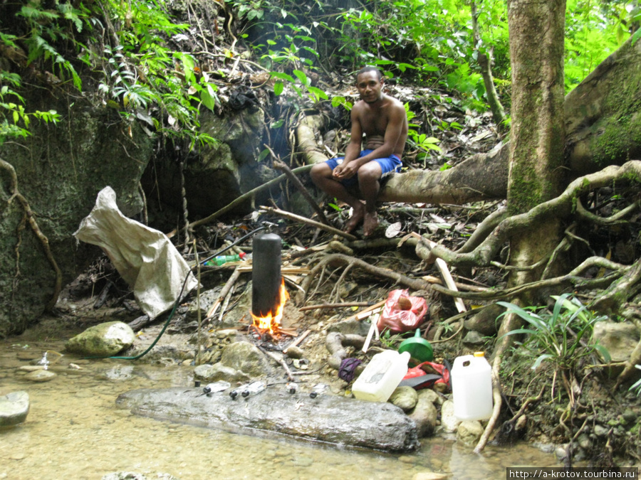 Это в лесу местные папуасы-самогонщики гонят водку из бананов и шифруются