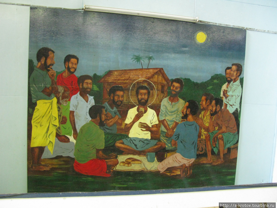 Религиозные картины (иконы) в церквях — в папуасском стиле! Папуа-Новая Гвинея