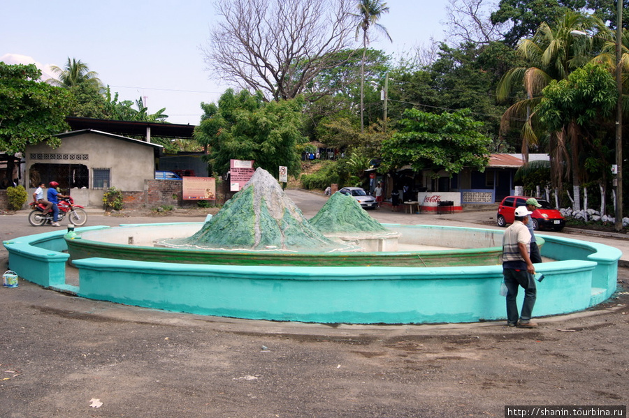 Схема острова Ометепе — в виде фонтана Моягальпа, остров Ометепе, Никарагуа
