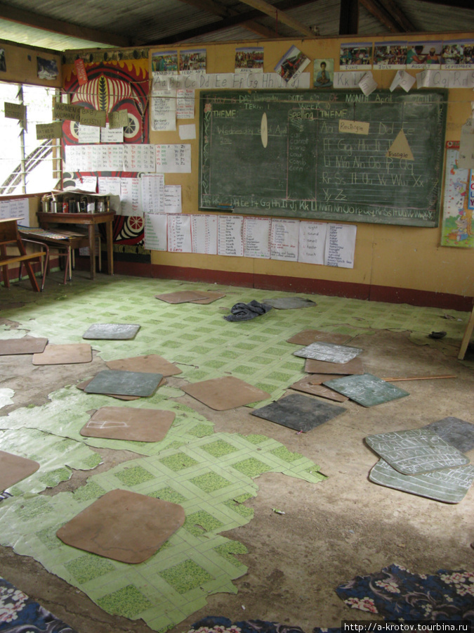 В некоторых сельских школах парт и стульев не имеется (начальные классы) Папуа-Новая Гвинея