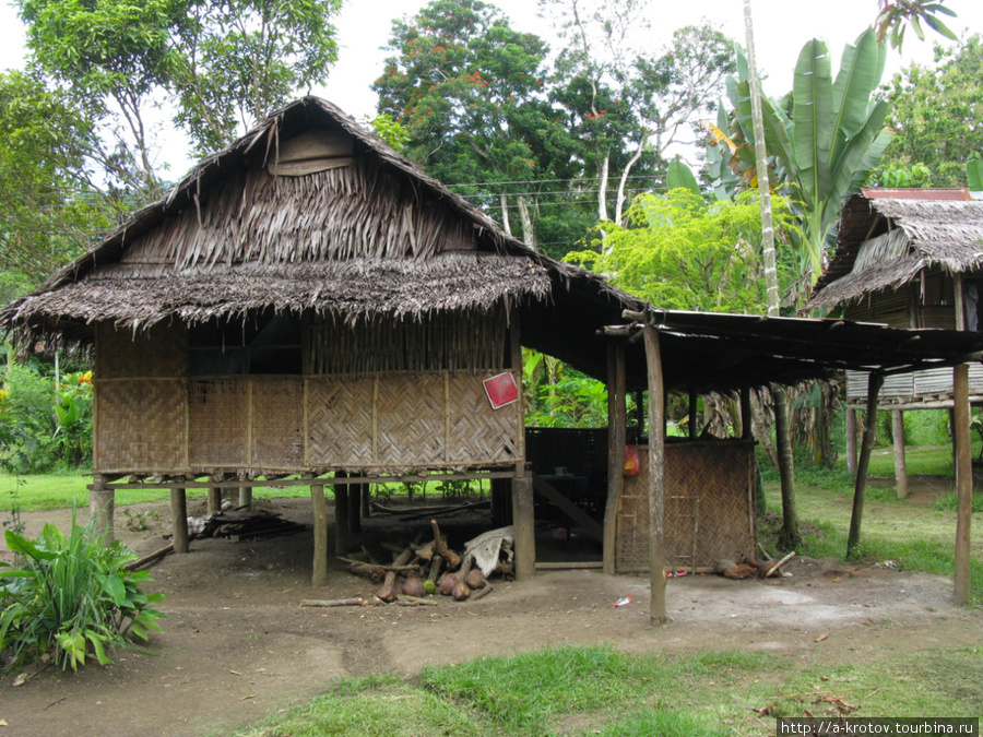 Дома на ножках — в приморских местах, дома круглые на земле — в горных провинциях Папуа-Новая Гвинея