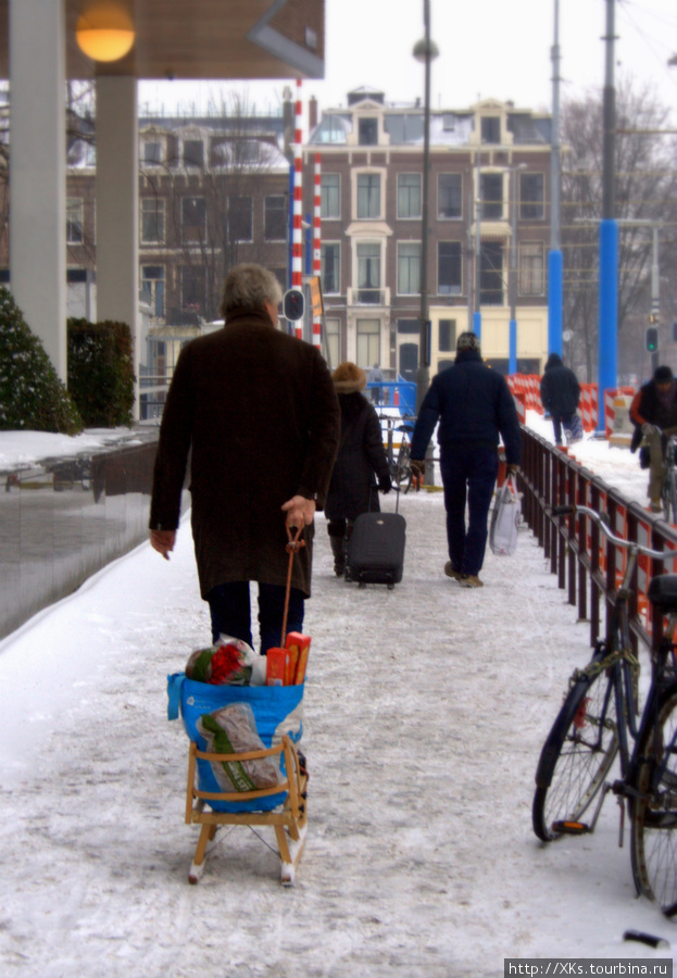 зимний способ перевозки продуктов Амстердам, Нидерланды