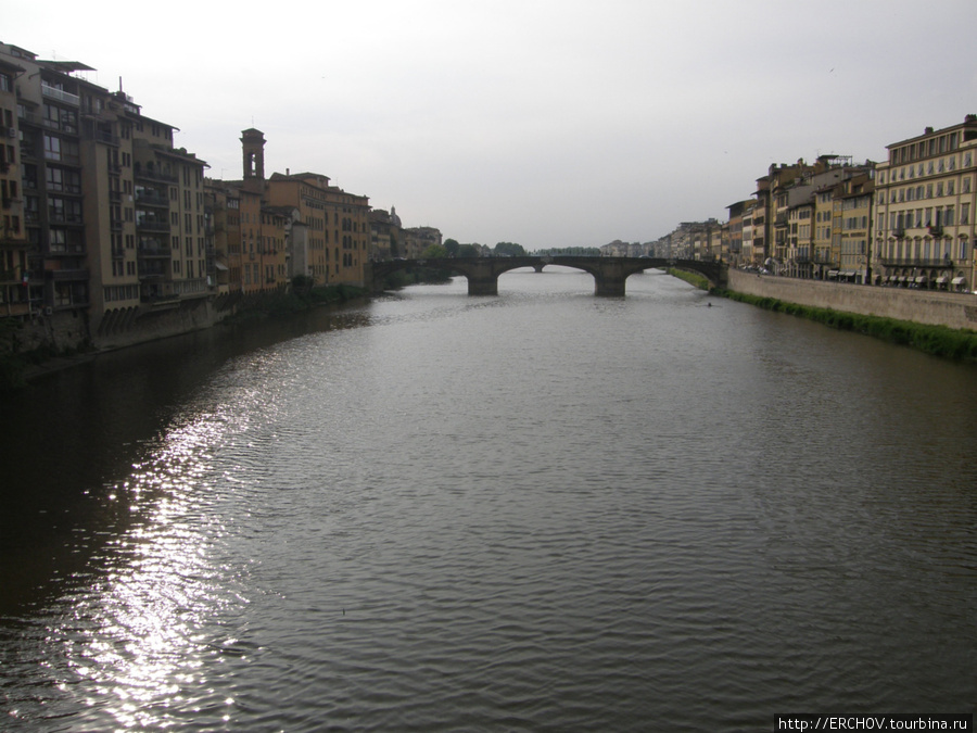 Вид с моста на реку Арно. Флоренция, Италия
