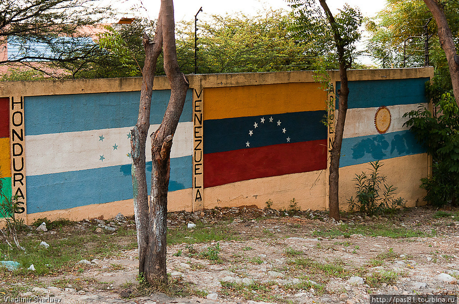 Национальные флаги изображают реже. И места уже не самые заметные. Венесуэла