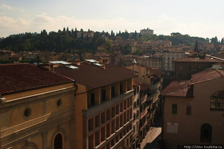Вид на город с башни Палаццо Веккьо Флоренция, Италия