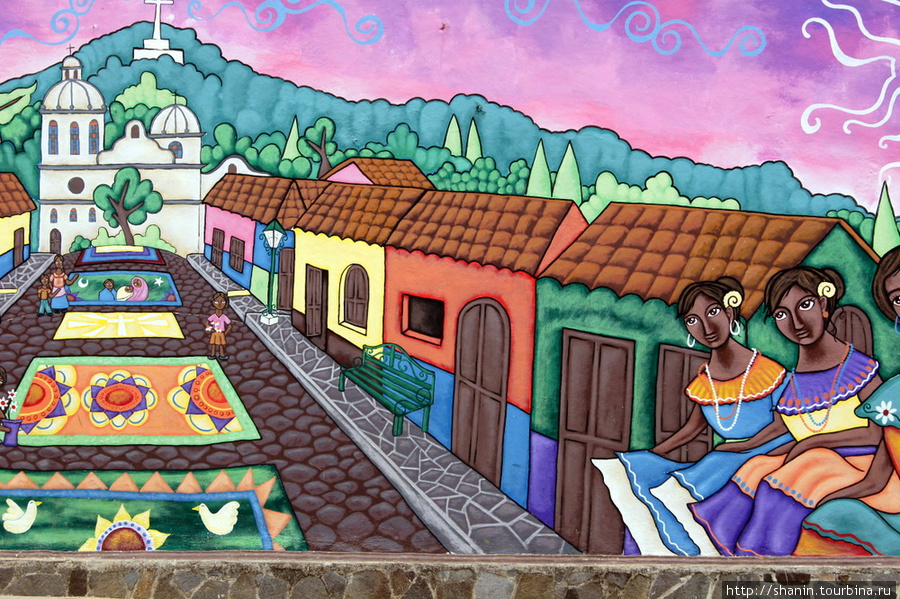 Фрагмент настенной живописи Концепсьон-де-Атако, Сальвадор