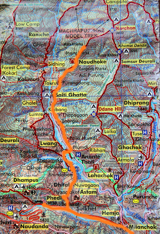 Схема маршрута (трекинг). Непал. Индия