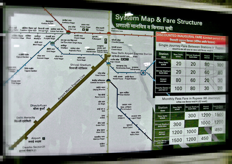 Схема метро в Дели. Индия