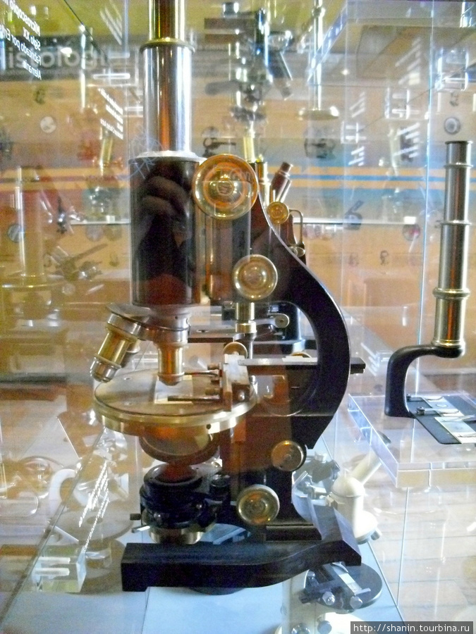 В Музее медицины в Мехико — старый микроскоп Мехико, Мексика