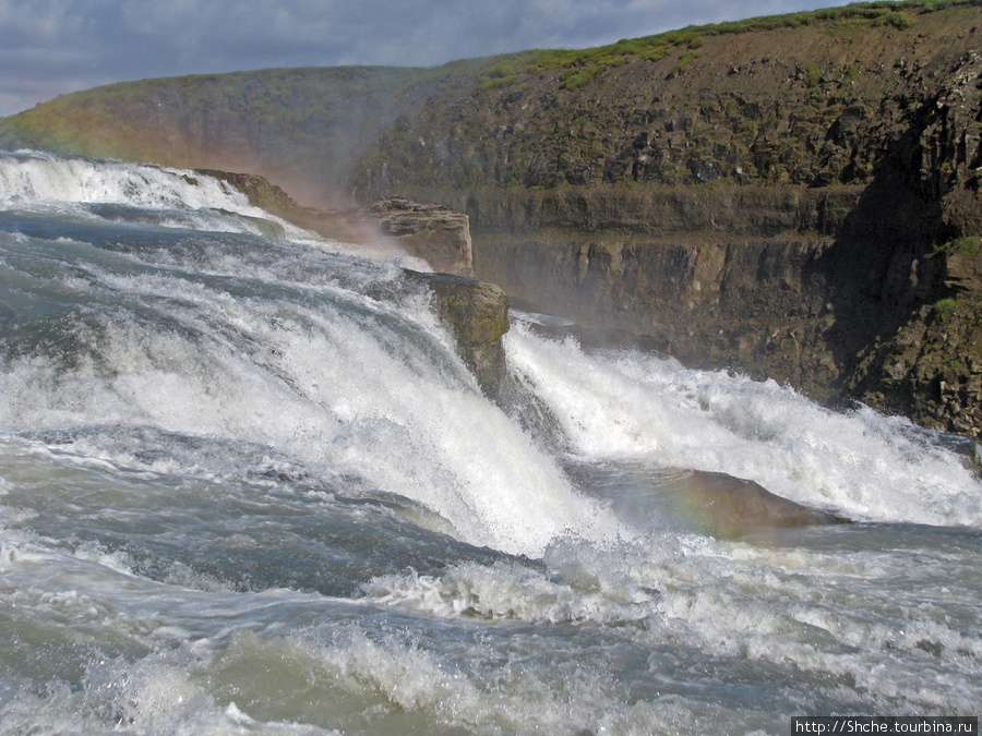 мощь потока Галлфосс водопад, Исландия