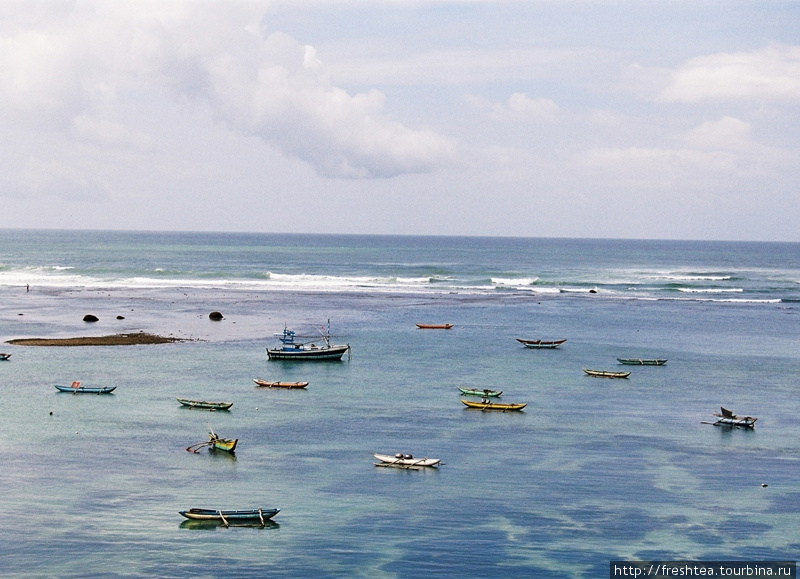 В ясную погоду вода в бухте Велигама — роскошный фон для разноцветных лодок-орув. Шри-Ланка
