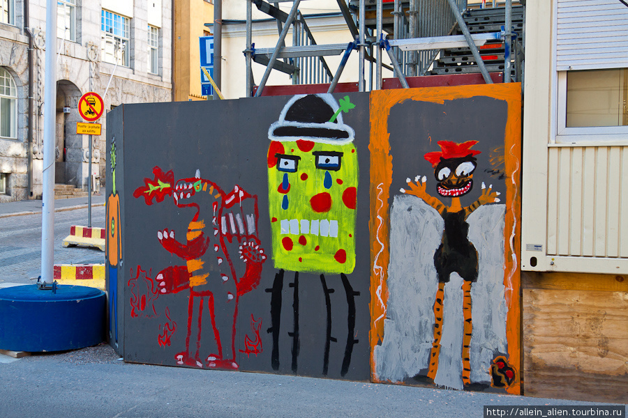 Судя по уличной живописи, финны — очень веселые ребята. Тампере, Финляндия