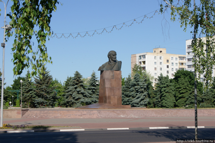 Памятник В.Ленину, установленный перед городским парком.