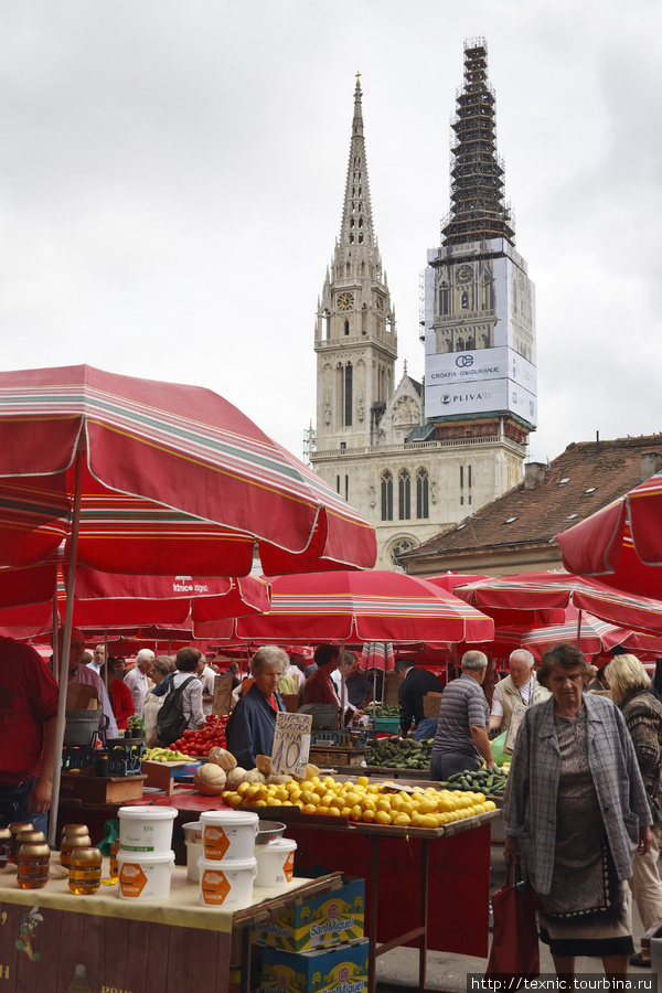 Dolac, т.е. рынок Загреб, Хорватия