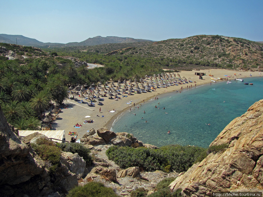 пляж Ваи, вид со смотровой площадки Ваи, Греция