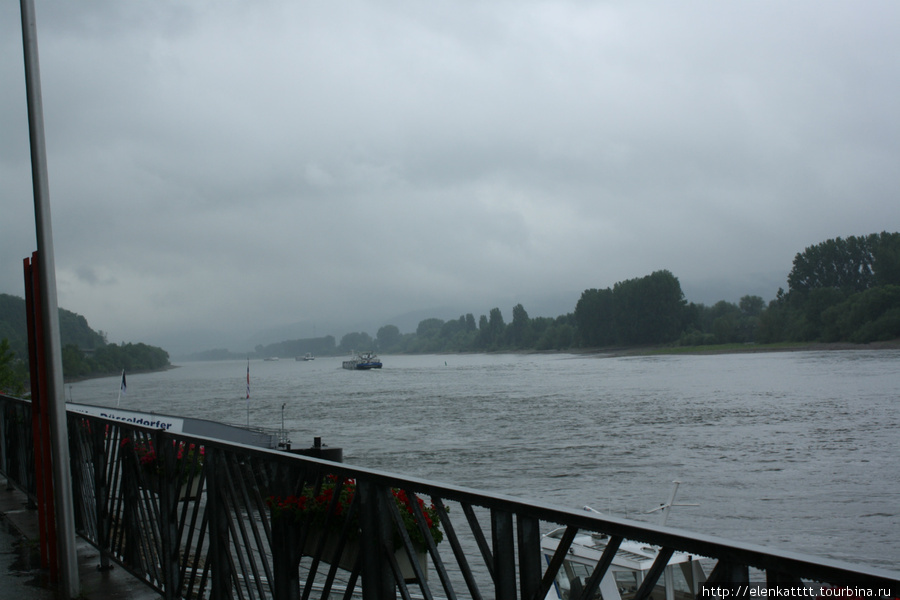 Рейн в дожде Кёльн, Германия