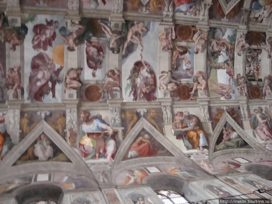 Ватикан. Сикстинская капелла. Микеланджело.Роспись потолка. Рим, Италия