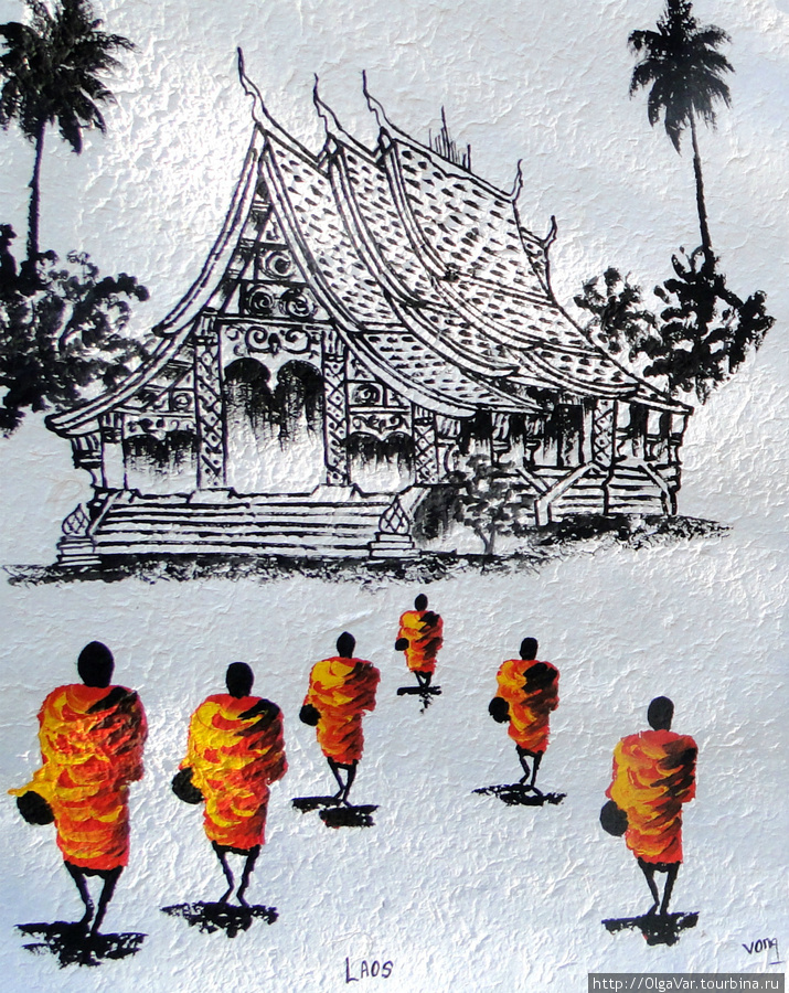Основной символ Лаоса — храмовые постройки и буддистские монахи Луанг-Прабанг, Лаос