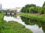 Река Лопань.Вид с Бурсацкого моста на Купеческий мост