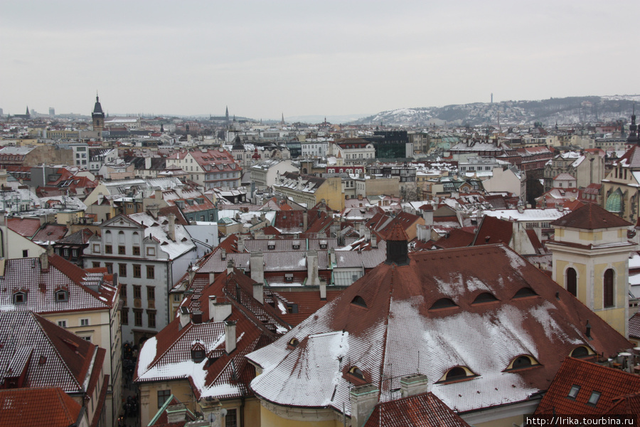 Зимняя Прага с высоты птичьего полета Прага, Чехия