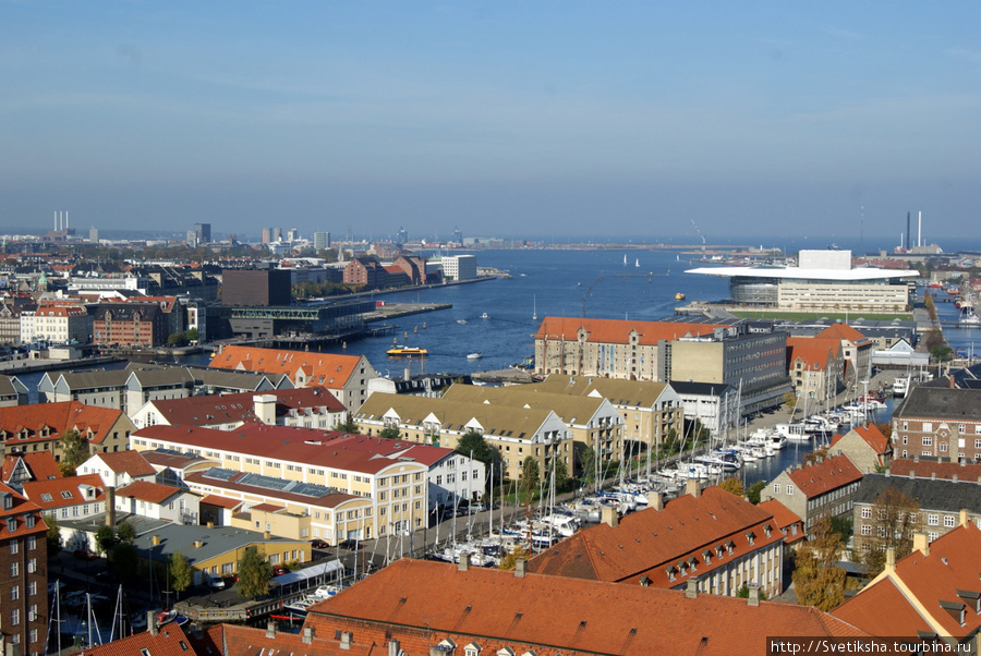 Вид на город с колокольни Копенгаген, Дания