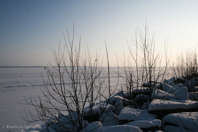 Горьковское море зимой Юрьевец, Россия