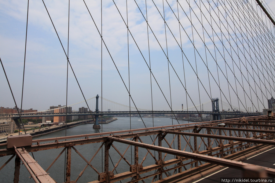 вид на Манхэттенский мост Нью-Йорк, CША